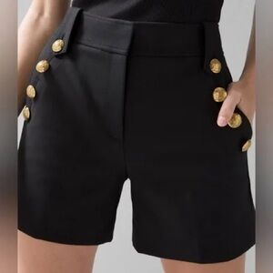 White House Black Market High Waist Mariner Shorts with Gold Buttons